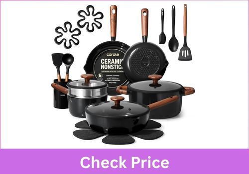 CAROTE 21pcs Ceramic Cookware Set
