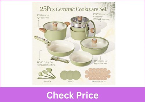 
CAROTE 25pcs Ceramic Cookware Sets