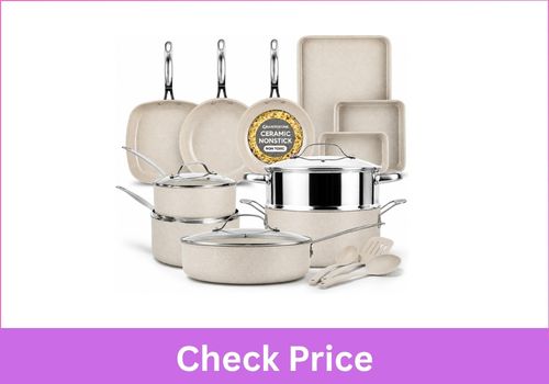 GRANITESTONE Ceraluxe 20-Piece Nonstick Ceramic Cookware