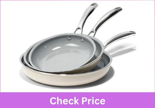 KIKCOIN 3 Piece Ceramic Frying Set