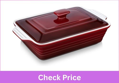 LOVECASA 4.5 Quart Ceramic Casserole Dish with Lid