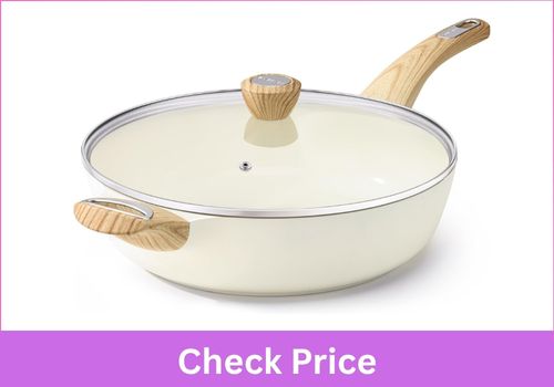 SENSARTE 12 Inch Deep Ceramic Skillet