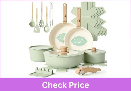 UMITE CHEF 21pcs Stackable Ceramic Cookware
