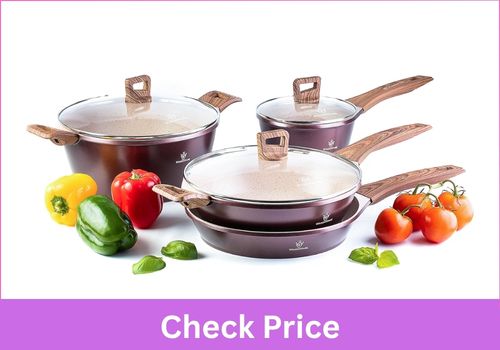 
7pc Kitchen Pots and Pans Set Non stick German Coated