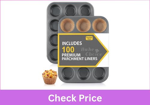 BAKE CHOICE Standard 12-Cup Carbon Steel Cupcake Mold