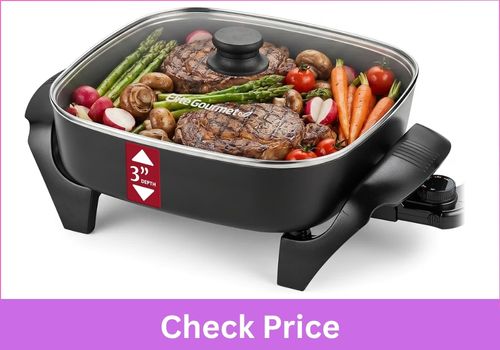 
Elite Gourmet 12" PFAS-Free Ceramic Electric Skillet