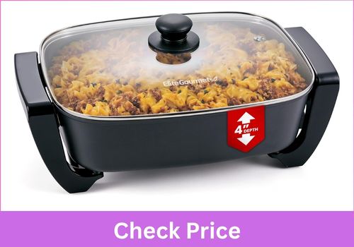 Elite Gourmet 12.5Qt Ceralast™ PFAS-Free Ceramic Electric Skillet