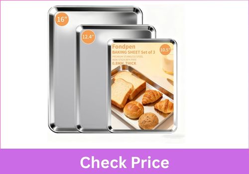 Fondpen Stainless Steel Thicker Non-Stick Baking